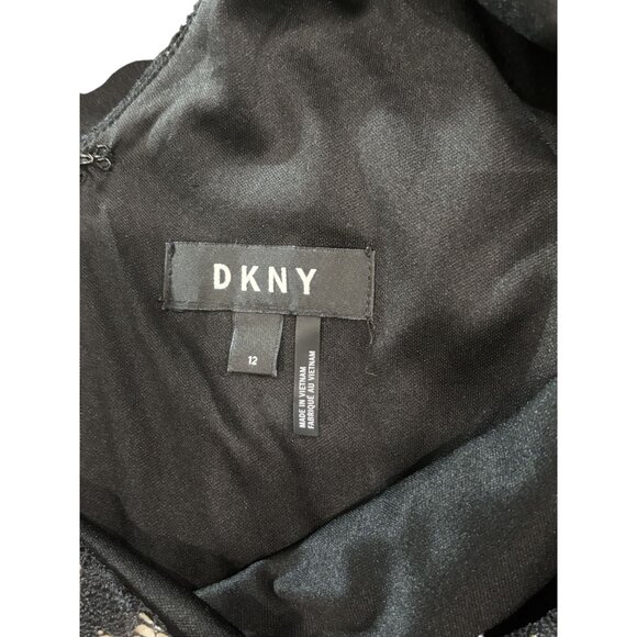 DKNY Black Wide-Leg Jumpsuit With Lace Bodice & Tie Waist Size 12 - Picture 8 of 9